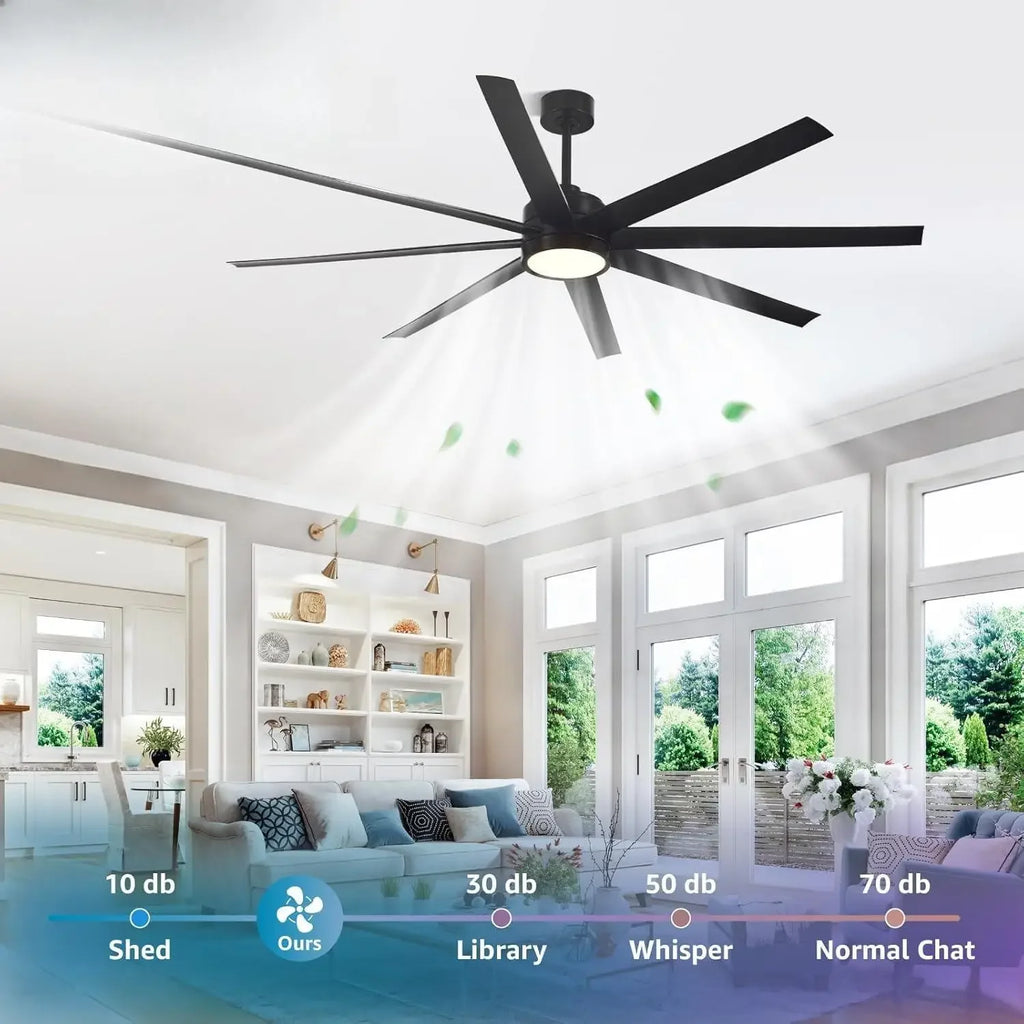 Modern Ceiling Fans with Lights, Ceiling Fan with Light and Remote, Bedroom Living Room Outdoor/Industrial, Dimmable