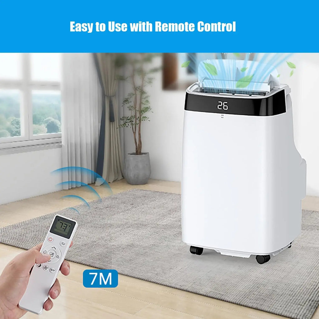 10000 BTU Air Conditioner with Remote Control, Portable AC for Room, Office with Drying, Fan, Sleep Mode, 3 Speeds, 24H Timer