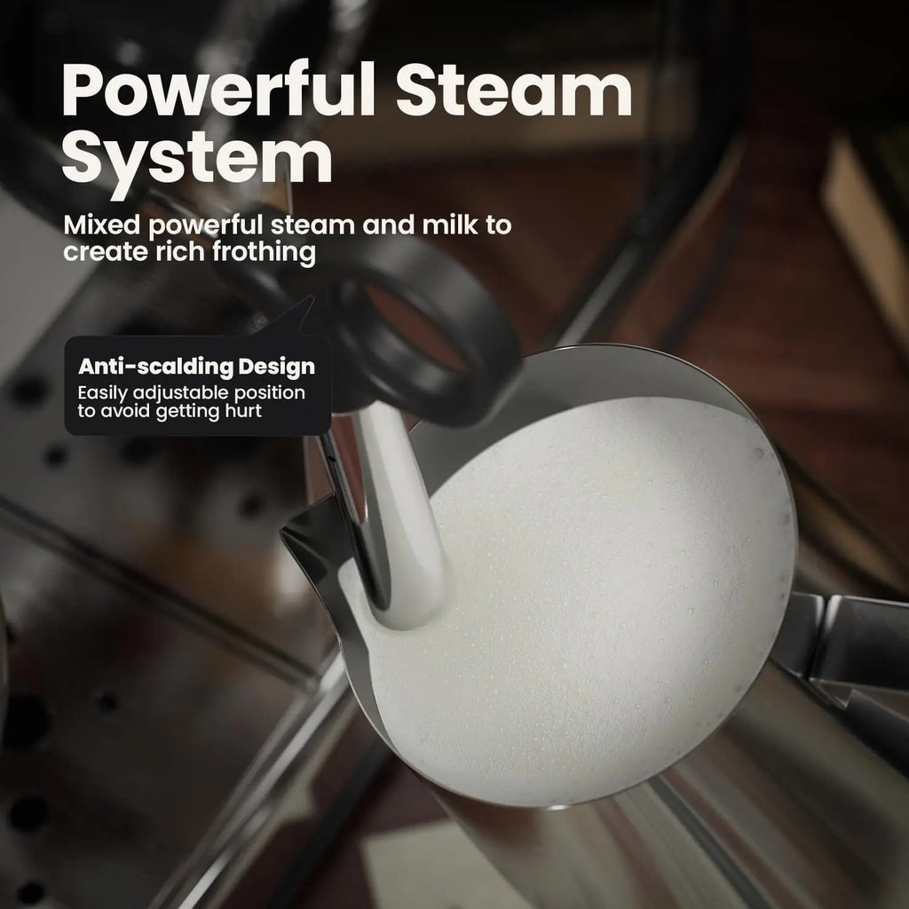 Espresso Machine - 20Bar Coffee Maker with Foaming Steam Wand: 1450W Compact Semi-Automatic Espresso Maker with 35Oz Removable W