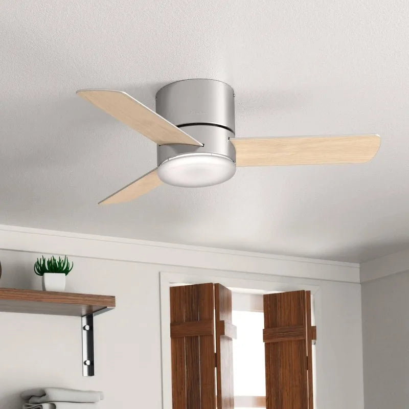 Fan 59454 Minimus 44-Inch Low Profile Ceiling Fan with Energy-Efficient LED Light Kit and Remote Control, Ultra-Quiet Mot
