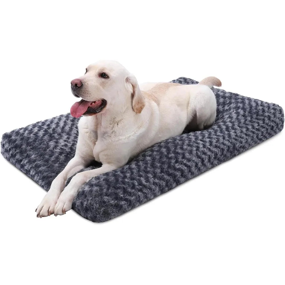 Washable Dog Bed Deluxe Plush Dog Crate Beds Comfy Kennel Pad Anti-Slip Pet Sleeping Mat for Large, Jumbo, Medium, Small D