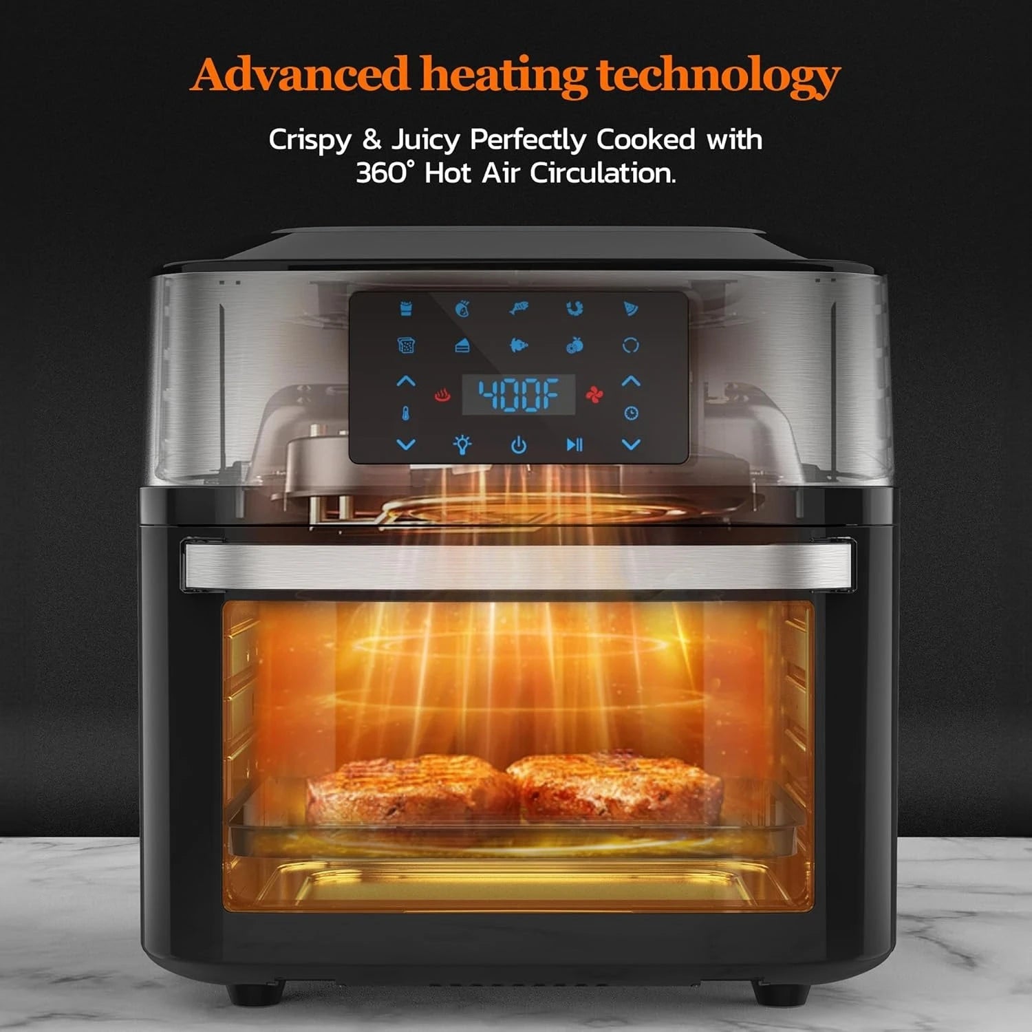 Air Fryer Oven Large 20 QT, 10-in-1 Toaster Oven Air Fryer Combo with Window for Family, Airfryer Oven with Rotisserie