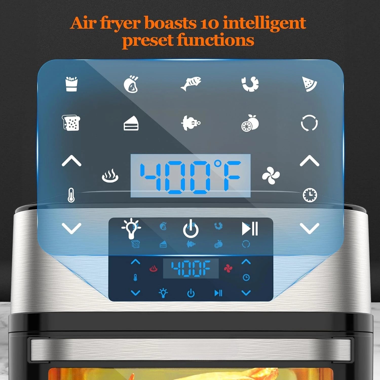 Air Fryer Oven Large 20 QT, 10-in-1 Toaster Oven Air Fryer Combo with Window for Family, Airfryer Oven with Rotisserie