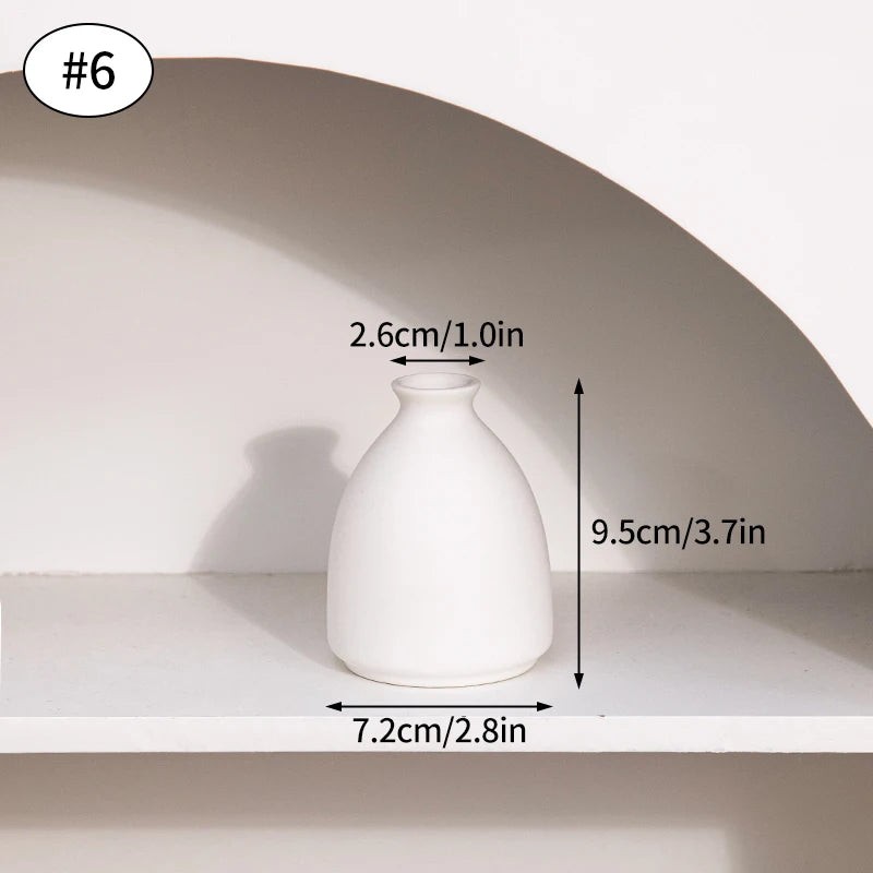 White Nordic Flower Vase Ceramic Vases Room Decor Modern Ceramic Flowers Bottle Plants Flower Pot Home Living Room Decoration